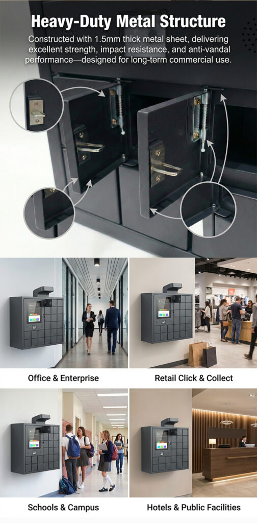 Automated Unattended Parcel Locker Kiosk